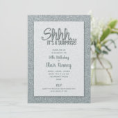 Silver Glitter VERRASSING Verjaardag Kaart (Staand voorkant)