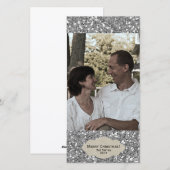 Silver Glitter Verstelbare Foto Kerst Kaart (Voorkant / Achterkant)
