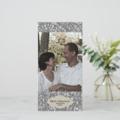 Silver Glitter Verstelbare Foto Kerst Kaart (Staand voorkant)