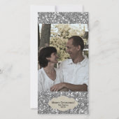 Silver Glitter Verstelbare Foto Kerst Kaart (Voorkant)