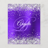 Silver Glitter Violet Indigo 40e verjaardag Uitnod Flyer (Achterkant)