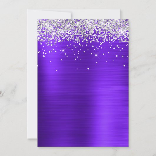 Silver Glitter Violet Paarse 30e verjaardag Kaart (Achterkant)