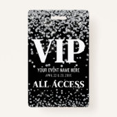 Silver Glitter VIP-evenement Badge (Voorkant)