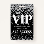 Silver Glitter VIP-evenement Badge (Achterkant)