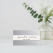 Silver Glitter Visitekaartje (Staand voorkant)