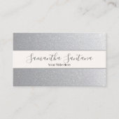 Silver Glitter Visitekaartje (Voorkant)