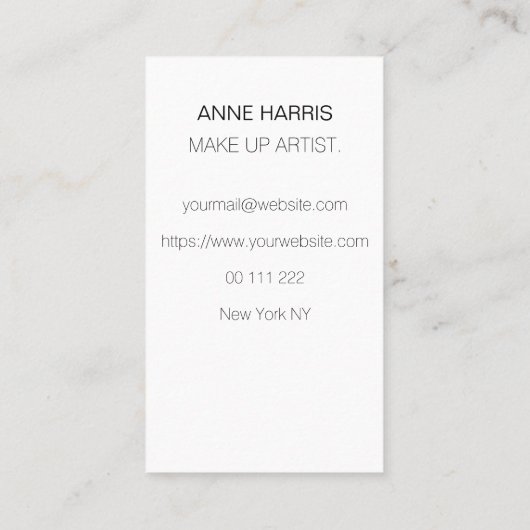 Silver Glitter Visitekaartje Elegant Chic (Achterkant)