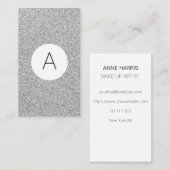 Silver Glitter Visitekaartje Elegant Chic (Voorkant / Achterkant)