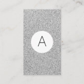 Silver Glitter Visitekaartje Elegant Chic (Voorkant)