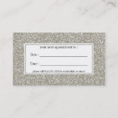 Silver Glitter-Visitekaartjes voor het aanwijzen v Afsprakenkaartje (Achterkant)