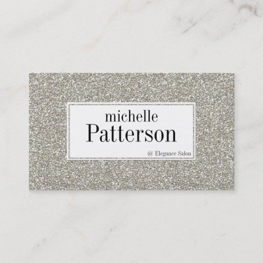 Silver Glitter-Visitekaartjes voor het aanwijzen v Afsprakenkaartje (Voorkant)