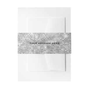 Silver Glitter Voeg je eigen tekst toe Uitnodigingen Wikkel