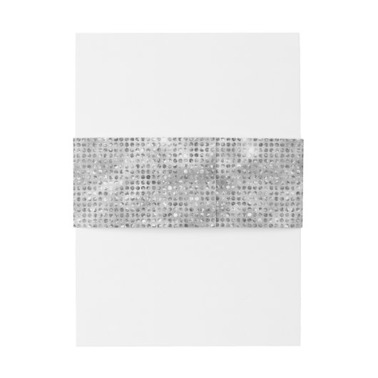 Silver Glitter Voeg je eigen tekst toe Uitnodigingen Wikkel (Achterkant Voorbeeld)