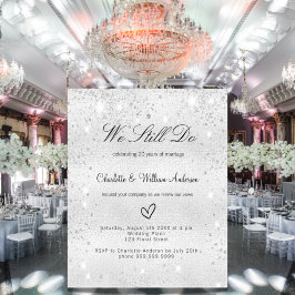 Silver glitter voluit uitnodiging tot verlenging v flyer