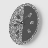 Silver Glitter Wall klok (Hoek)