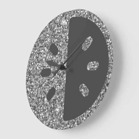 Silver Glitter Wall klok (Hoek)
