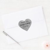 Silver Glitter Weddenschap Hartelijk dank Hart Sticker (Envelop)