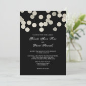 Silver Glitter Wedding Invitation Kaart (Staand voorkant)