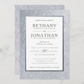Silver Glitter Wedding Invitation Kaart (Voorkant / Achterkant)