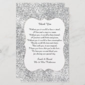 Silver Glitter Wedding Poem Dank u voor de rol (Voorkant / Achterkant)