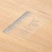 Silver Glitter Wedding Save the Date Acryl Uitnodigingen (Laagn)