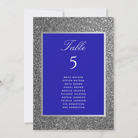 Silver Glitter Wedding Seating Chart (Achterkant)