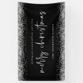 Silver Glitter Welcome Merry kerstnaam Black Spandoek (Verticaal)