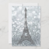 Silver Glitter White Black Balloons Eiffeltower Kaart (Achterkant)