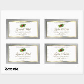 Silver Glitter White Product Labels Ladybug Leaf (Vel)