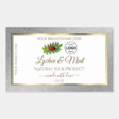 Silver Glitter White Product Labels Ladybug Logo (Voorkant)