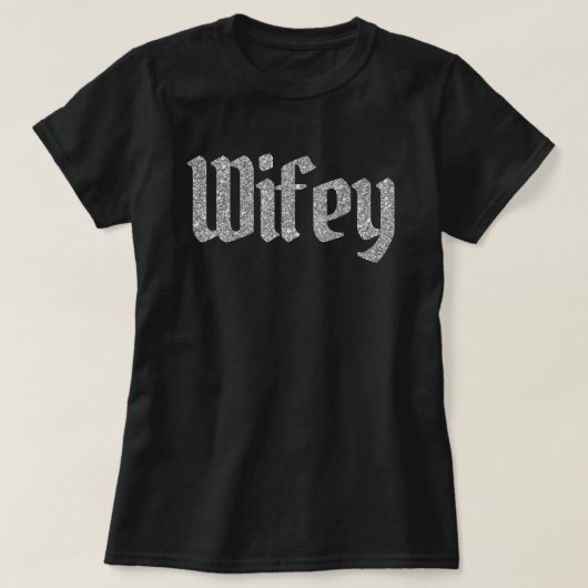Silver Glitter Wifey T-shirt (Design voorkant)
