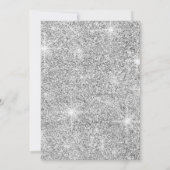 Silver Glitter Winter Sweet 16 Birthday Kaart (Achterkant)