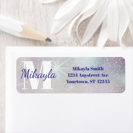 Silver Glitter with Stars Etiket (Insitu)