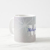 Silver Glitter with Stars Koffiemok (Voorkant links)