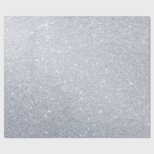 Silver Glitter Wrapping Paper Cadeaupapier (Vlak)