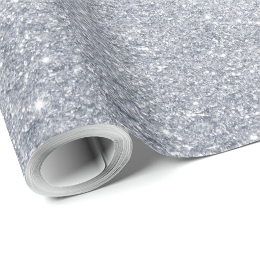 Silver Glitter Wrapping Paper Cadeaupapier (Rol Hoek)