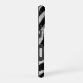 Silver Glitter Zebra Print Glam Personalized Name iPhone 16 Hoesje (Rechterkant)