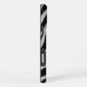 Silver Glitter Zebra Print Glam Personalized Name iPhone Hoesje (Rechterkant)