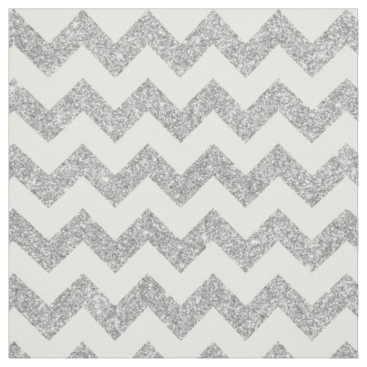 Silver Glitter Zigzag Stripes Chevron Pattern Stof (Swatch)