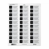 Silver Glitter Zwart Monogram Letter Initiaal Etiket (Full Sheet)