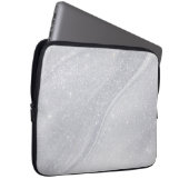 Silver Glittered Elegant Laptop Hoesje Laptop Sleeve (Voorkant Rechts)