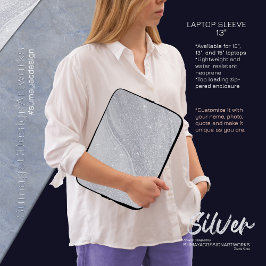 Silver Glittered Elegant Laptop Hoesje Laptop Sleeve