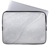 Silver Glittered Elegant Laptop Hoesje Sleeve (Voorkant)
