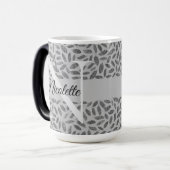 Silver Glittery Feathers Monogram Personaliseren Magische Mok (Voorkant links)