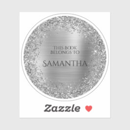 Silver Glittery Folie Dit boek behoort tot de cirk Sticker