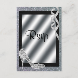 Silver Glittery Stiletto & Streamers RSVP