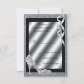 Silver Glittery Stiletto & Streamers RSVP (Achterkant)