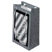 Silver Glittery Stiletto & Streamers Sweet 16 Klein Cadeauzakje (Achterkant Gekanteld)