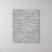 Silver Glittery Stripes Canvas Afdruk (Voorkant)
