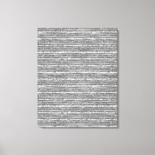 Silver Glittery Stripes Canvas Afdruk